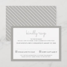 RSVP SVAR SVARSKORT enfärgat randmönster grå