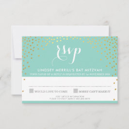 RSVP SVAR SVARSKORT rustikt guld mini konfetti min Inbjudningar