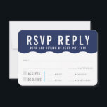 RSVP SVAR UPPGIFT modern fet våg marinblå<br><div class="desc">av kat massard >>> https://linktr.ee/simplysweetpaperie <<< En fet typsnittsdesign för dina RSVP-SVARSKORT - för att matcha dina huvudinbjudningar. Tycker om designen, men vill se några ändringar - ett annat färgschema, produkt, lägg till ett foto eller anpassat för en annan tillställning - inget problem, kontakta mig bara, KAT@SIMPLYSWEETPAPERIE.COM Jag hjälper dig...</div>