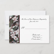 RSVP, svarsblankett, plommonsblommor
