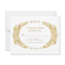 RSVP-svarskort graverat Floral Acanthus Leaf