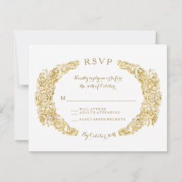 RSVP-svarskort graverat Floral Acanthus Leaf OSA Kort