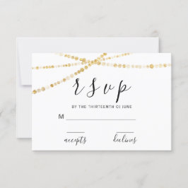 RSVP Svart Vit Ros Blommig Delikat Gyllene Ljus OSA Kort