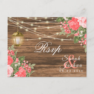 RSVP - Trä, Lyktor och Korallblomma Vykort
