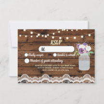 RSVP Träspets Bröllop Rustika Ljus Blommig Kruka