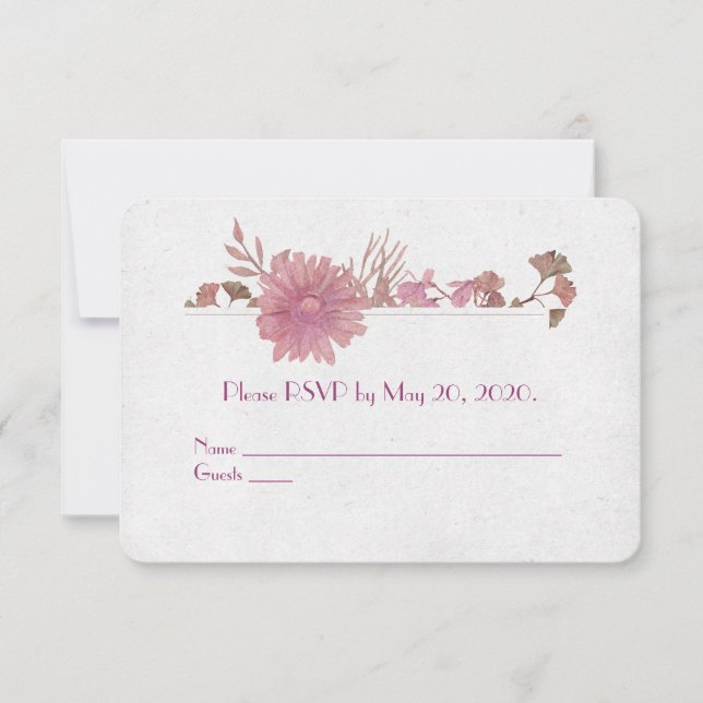 RSVP-Vigelseruppförandets blomvattenfärg kant Inbjudningar (Framsida)