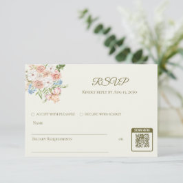 RSVP wedding card butter yellow garden floral OSA Kort