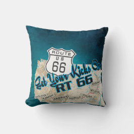 rt 66 get your kicks pillow 26blue kudde