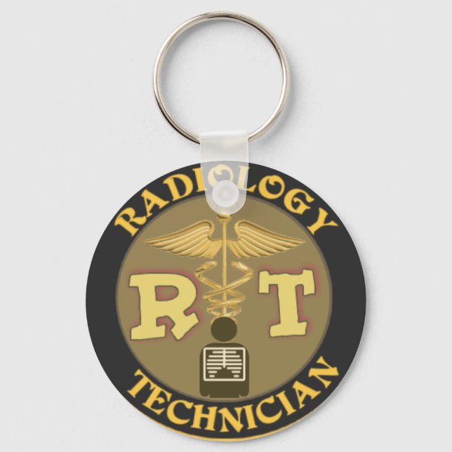 RT RADIOLOGY TECHNICIAN BADGE - LOGOTYP NYCKELRING (Framsida)