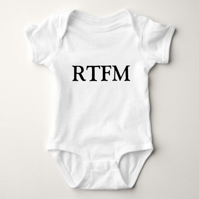 RTFM Läs den jävla Manualen Rolig Nyfödd T-Shirt (Framsida)
