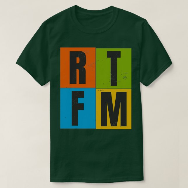 RTFM läser FKIN-manualen T Shirt (Design framsida)