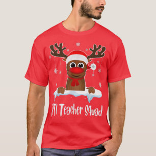 RTI Teacher Squad Julafton Reindeer Santa Hat Chri T Shirt