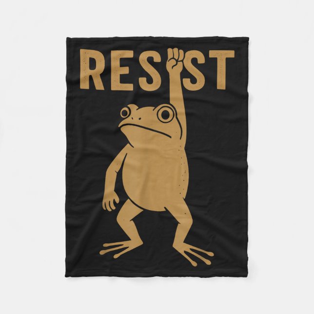 Rtland Frog Funny City Art - Rtland Frog Protest  Fleecefilt (Framsidan)