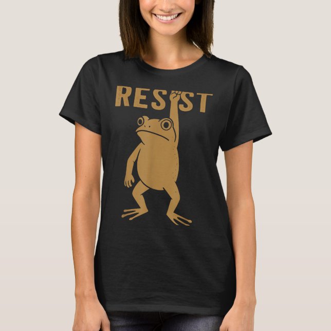 Rtland Frog Funny City Art - Rtland Frog Protest  T Shirt (Framsida)