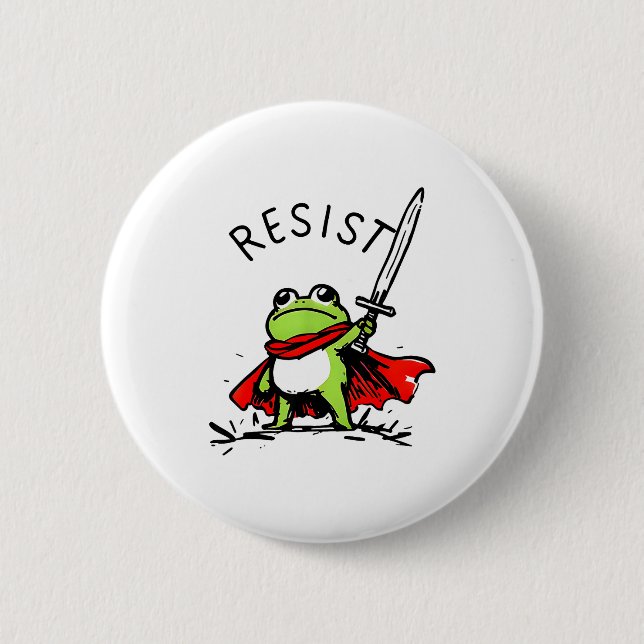 Rtland Frog Protest Resist Funny Frogs Activist  Knapp (Framsida)