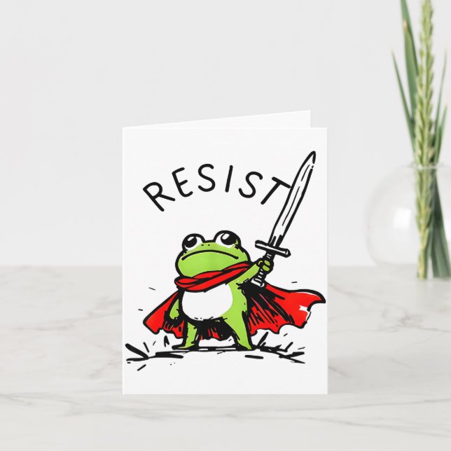 Rtland Frog Protest Resist Funny Frogs Activist  Kort (Framsida)