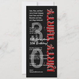 RTY 300-30års födelsedag svart färgtallrik Inbjudningar