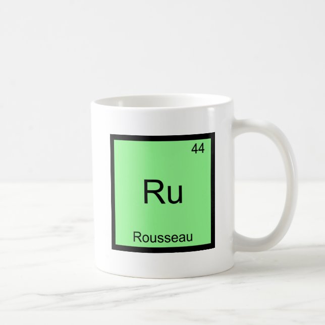 Ru - Rousseau Roligt Kemisymbol T-Shirt Kaffemugg (Höger)