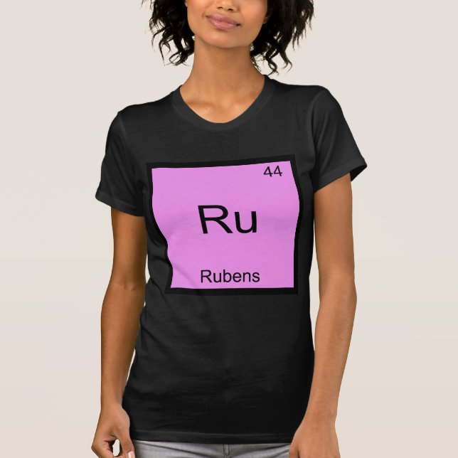 Ru - Rubens Rolig Kemiskt Element Symbol T-Shirt (Framsida)
