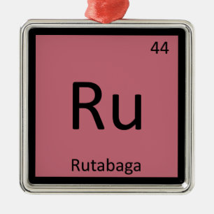 Ru - Rutabaga Vegetabilisk kemi Periodic Bord Julgransprydnad Metall