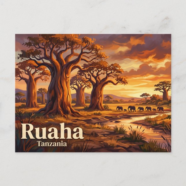 Ruaha nationalpark Tanzania Vykort (Framsida)