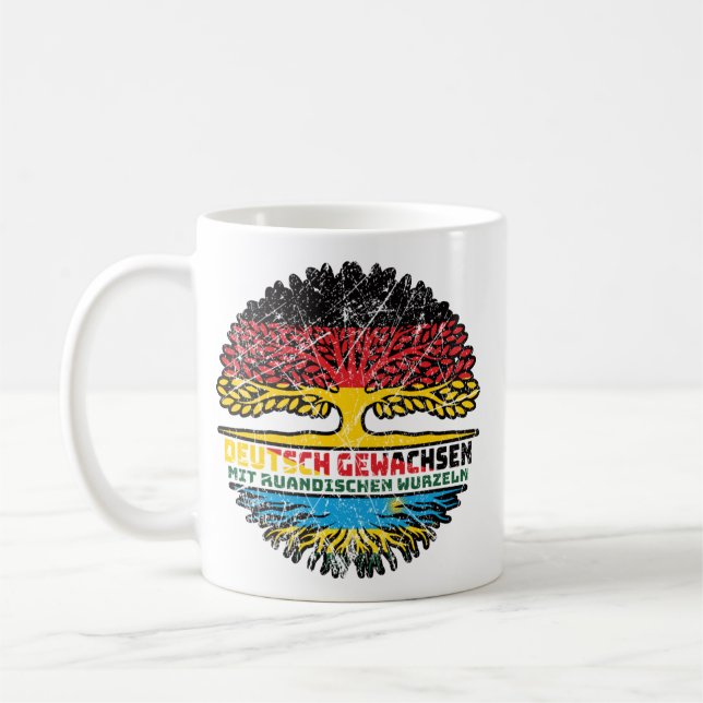 Ruanda Ruandisch Deutsch Deutschland Baum Wurzel Kaffemugg (Vänster)