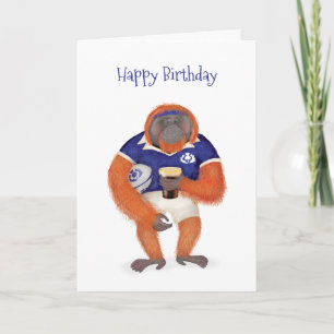 Ruaridh, rugby orangutans födelsedagskort kort