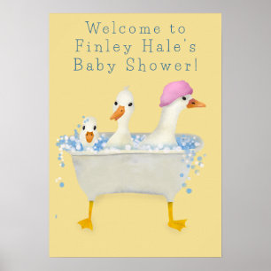 Rub a Dub Ducks Baby Shower Välkomstaffisch Poster