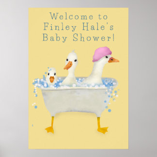 Rub a Dub Ducks Baby Shower Välkomstaffisch Poster