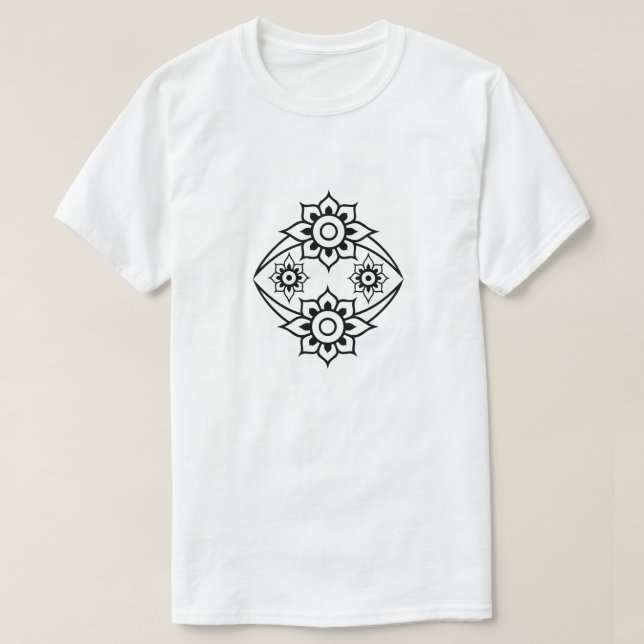 Rub el Hizb-blomma, vit Tee Shirt (Design framsida)