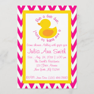 Rub-en-dub baby showerinbjudan - rosa inbjudningar