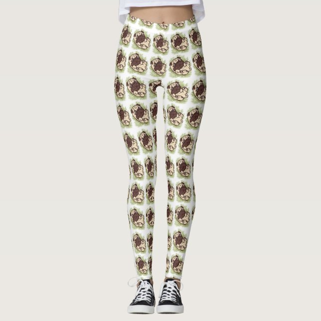 Rub My Belly Pug Leggings (Framsida)