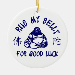 Rub my Buddha Belly för lycka till Julgransprydnad Keramik