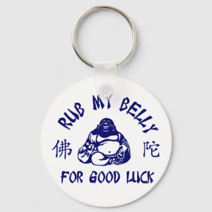 Rub my Buddha Belly för lycka till Nyckelring