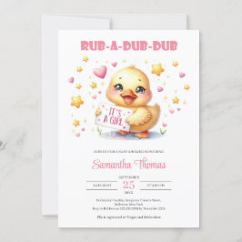 Ruba en dub dub flicka baby anka inbjudningar