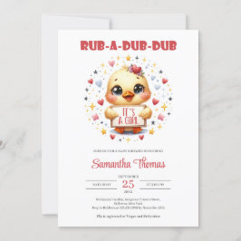 Ruba en dub dub, söt baby anka flicka inbjudningar