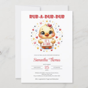 Ruba en dub dub, söt baby anka flicka inbjudningar