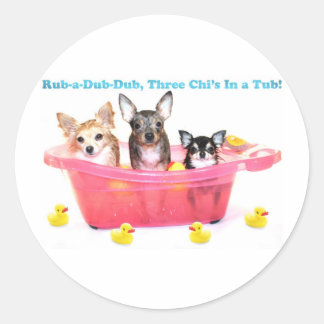 Ruba en Dub Dub Tre chis i en tub Runt Klistermärke