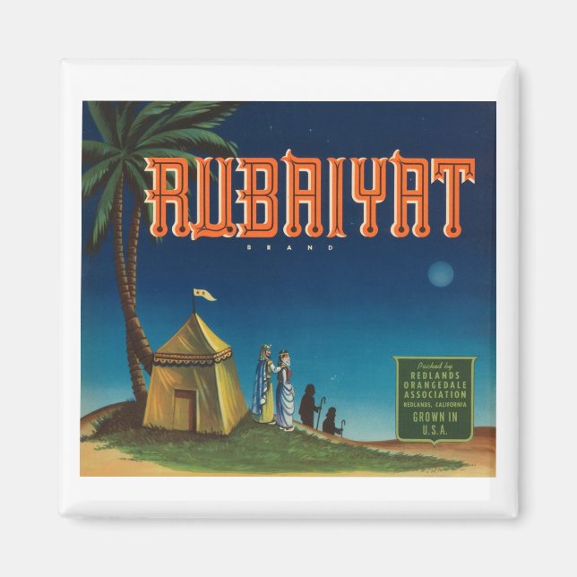 Rubaiyat Vintage Låda etikett Magnet (Framsidan)