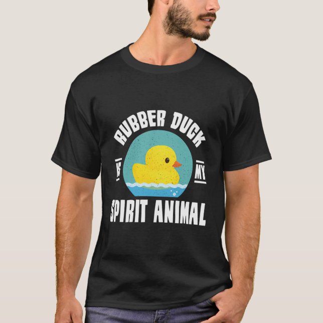 Rubber Anka är mitt spritdjur - Duckie Bathtub P T Shirt (Framsida)