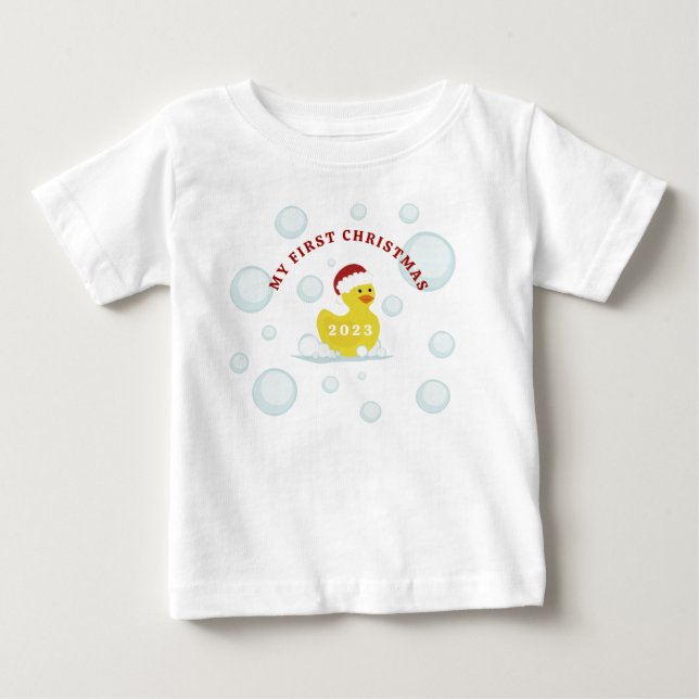 Rubber Anka Baby Första julen T Shirt (Framsida)