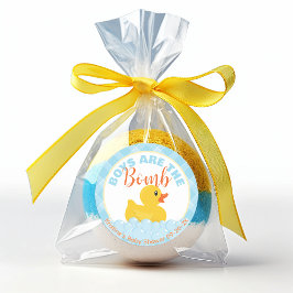 Rubber Anka Baby Shower Favor Sticker - Bath Bomb Runt Klistermärke