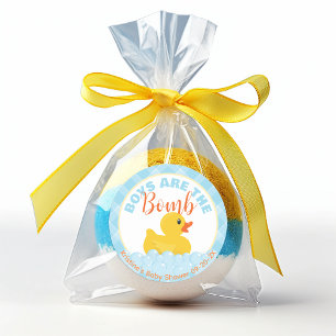 Rubber Anka Baby Shower Favor Sticker - Bath Bomb Runt Klistermärke