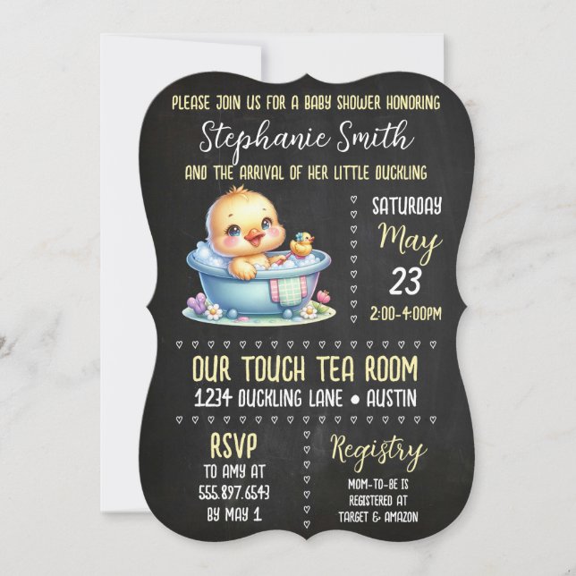 Rubber Anka Baby Shower Gender Neutral Investigati Inbjudningar (Framsida)