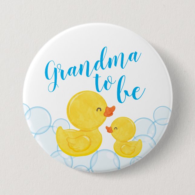 Rubber Anka Baby Shower Grandma ska vara Knapp (Framsida)