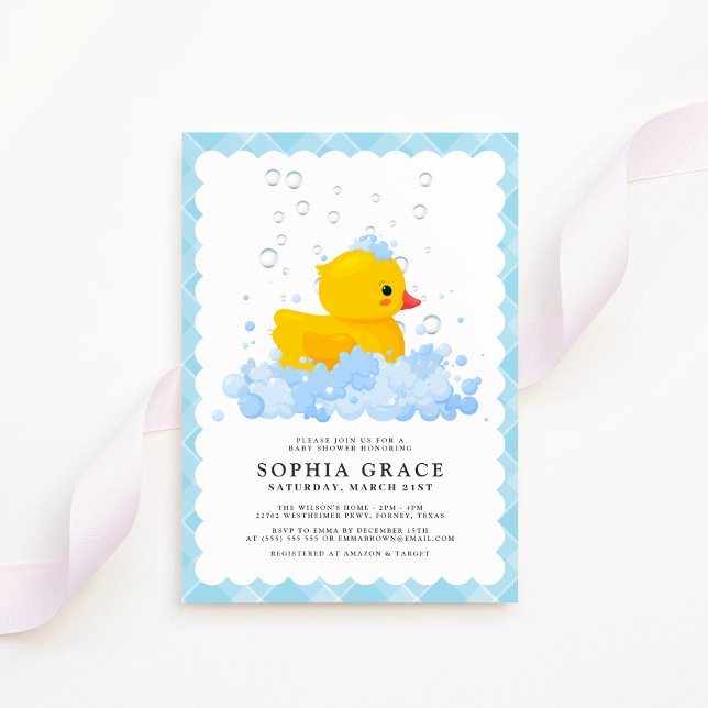 Rubber Anka Baby Shower Inbjudningar (Skapare uppladdad)