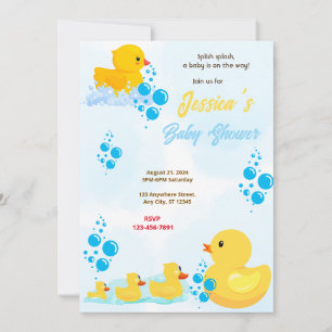 Rubber Anka Baby Shower Inbjudningar