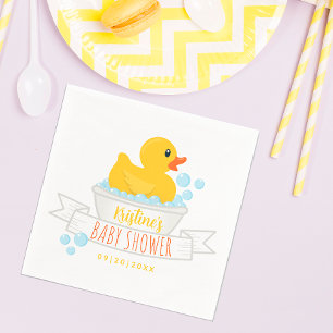 Rubber Anka Baby Shower Napkins - Bubble Bath Them Pappersservett