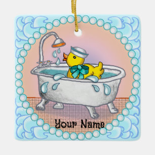 Rubber Anka Bath Julgransprydnad Keramik
