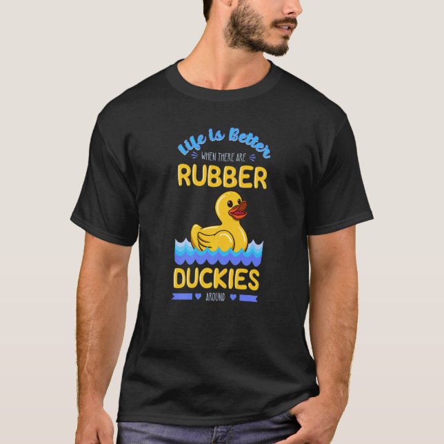 Rubber Anka Bath Leksaker Vatten Duckies T Shirt (Framsida)